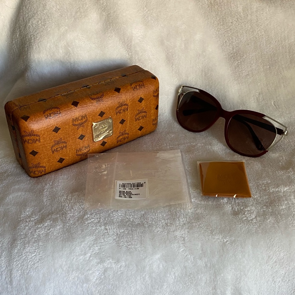 SOLD! NEW MCM 57mm Cat Eye Burgundy Sunglasses - Picture 6 of 15